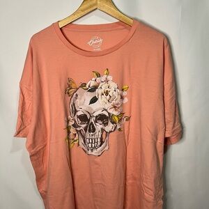 Rose Skull Graphic T-Shirt